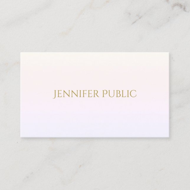 Elegant Gold Script Minimalist Trendy Plain Business Card (Front)