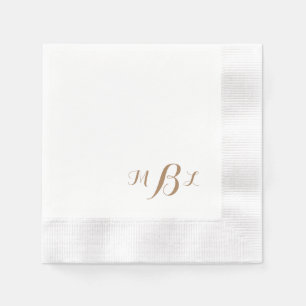 Elegant Gold Script Monogram Coined Napkins