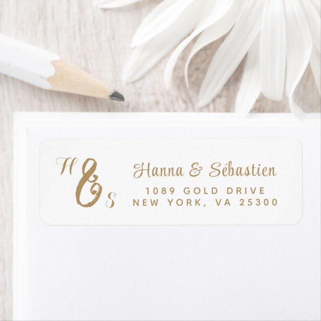 Elegant Gold Script Monogram  Label (Insitu)