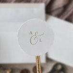 Elegant Gold Script Monogram Wedding Envelope Seal<br><div class="desc">These elegant gold script monogram wedding envelope seals are perfect for a simple wedding. The minimalist gold and white design features fancy romantic typography with modern glam style. Customizable in any color. Keep the design minimal and classy, as is, or personalize it by adding your own graphics and artwork. Personalize...</div>