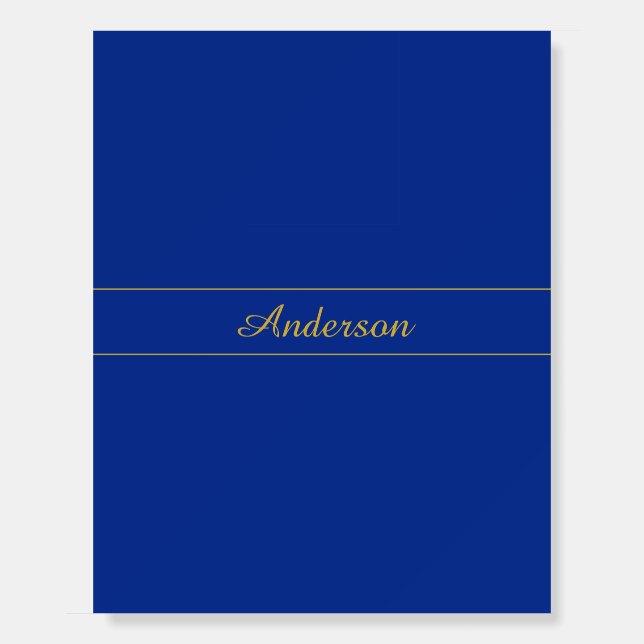 Elegant Gold Script on Navy Blue Background Foam Board (Front)
