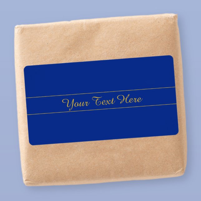 Elegant Gold Script on Navy Blue Background Label (Creator Uploaded)
