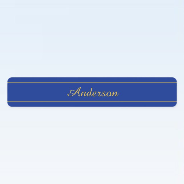 Elegant Gold Script on Navy Blue Background Labels (Creator Uploaded)