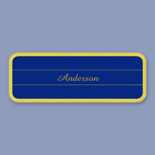 Elegant Gold Script on Navy Blue Background Patch
