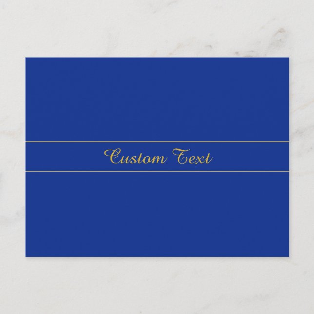Elegant Gold Script on Navy Blue Background Postcard (Front)