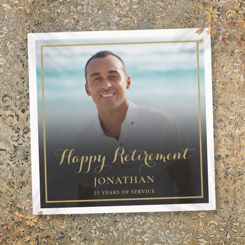 Elegant Gold Script Retirement Party Photo