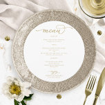 Elegant Gold Script Round Wedding Menu<br><div class="desc">A simple chic calligraphy wedding menu card. I offer a free customization service; if you have any questions or special requests,  please feel free to contact me.</div>