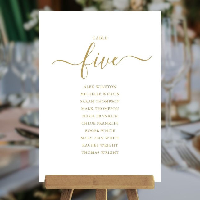 Elegant Gold Script Table Number 5 Seating Chart (
Other styles for this product
22 items
Elegant Gold Script Table Number 3 Seating Chart
Elegant Gol)