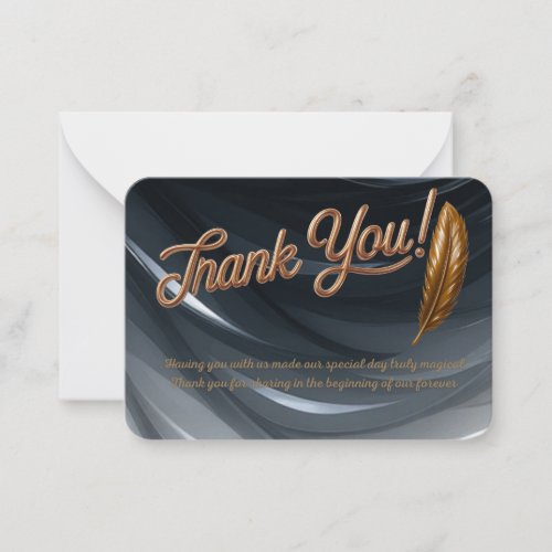 Elegant Gold Script Thank You Card