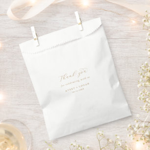 Elegant Gold Script Thank You Wedding Favor Bag