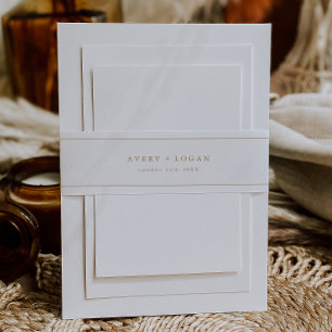 Elegant Gold Script Wedding Belly Band