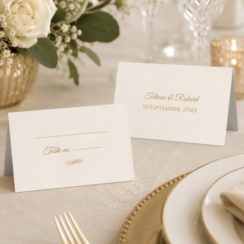 Elegant Gold Script Wedding Escort Card