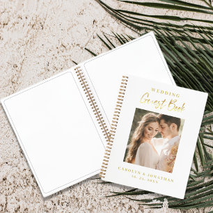 Elegant Gold Script Wedding Guestbook Notebook