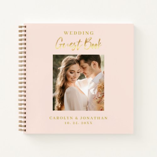 Elegant Gold Script Wedding Guestbook Notebook