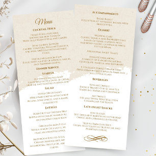 Elegant Gold Script Wedding Menu