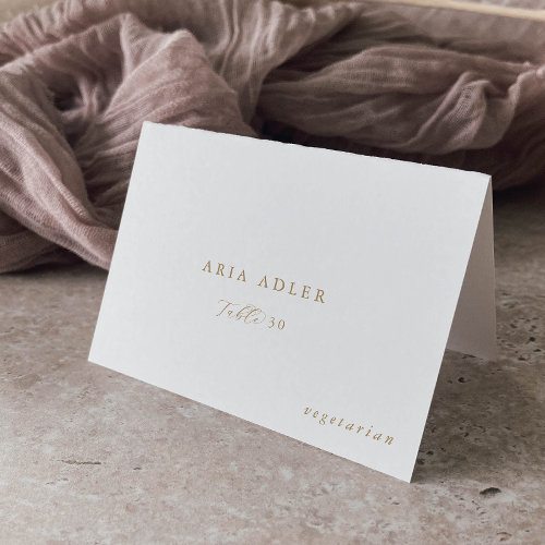 Elegant Gold Script Wedding Menu Option Place Card