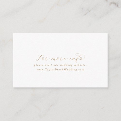 Elegant Gold Script Wedding Website Enclosure Card