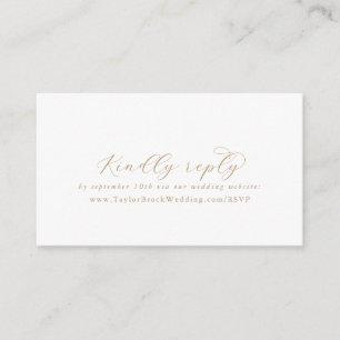 Elegant Gold Script Wedding Website RSVP Enclosure Card