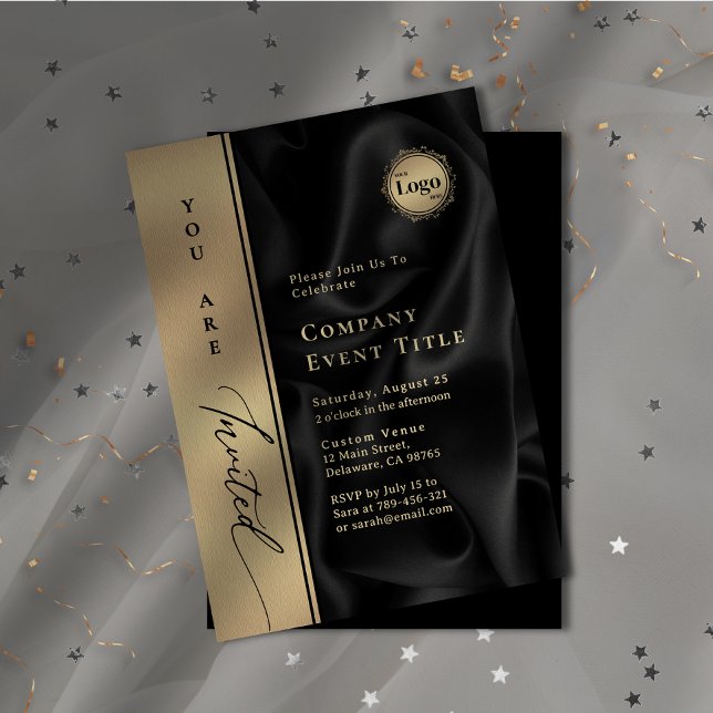 Elegant Gold Script You are Invited Company Logo Invitation (Elegant Gold Script You are Invited Company Logo Invitation )