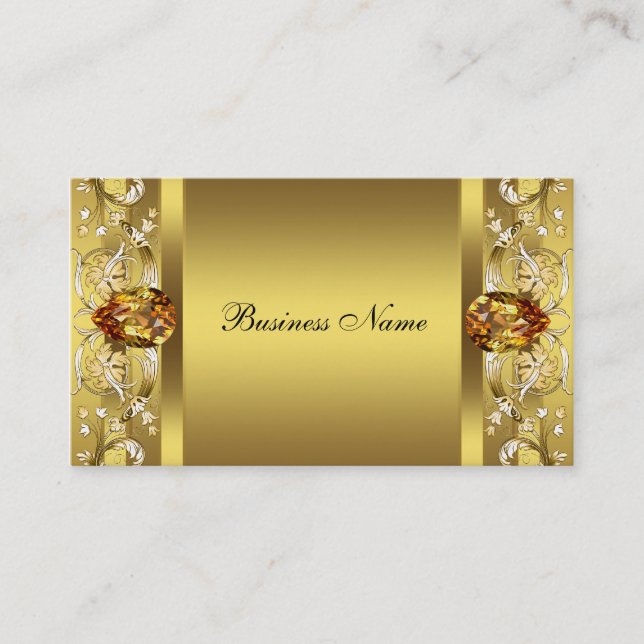 Elegant Gold Scroll Business Card Template (Front)