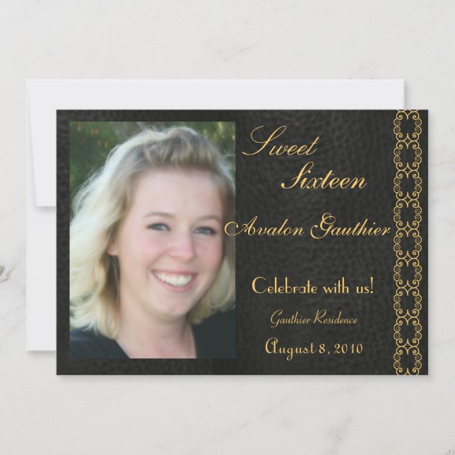 Elegant Gold Scroll Photo All Occasion Invitation (Front)