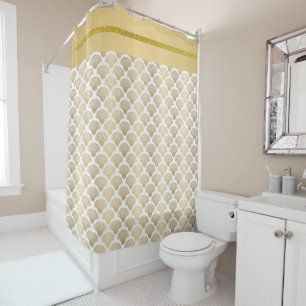 Elegant Gold Sea Shell Shower Curtain