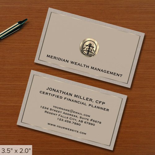 Elegant Gold Seal Logo Business Card
