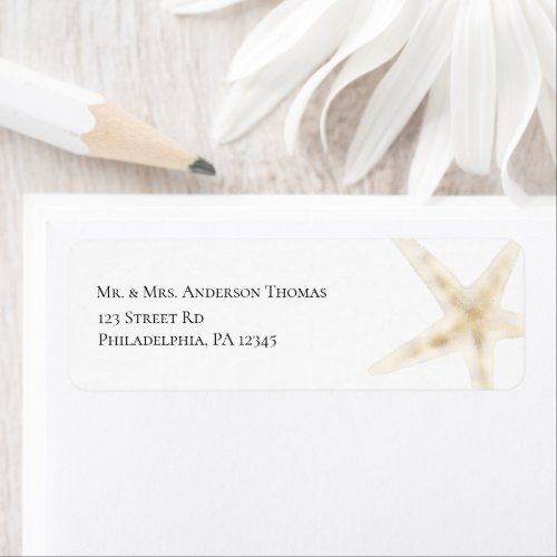 Elegant Gold Seashell Return Address Labels 