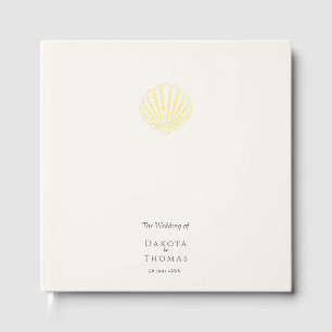 Elegant Gold Seashell Wedding Foil Guest Book