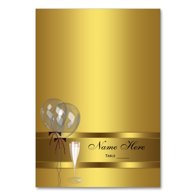 Elegant Gold Seating Card (Front)
