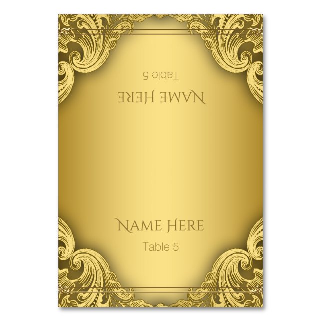 Elegant Gold Seating Cards (Front)