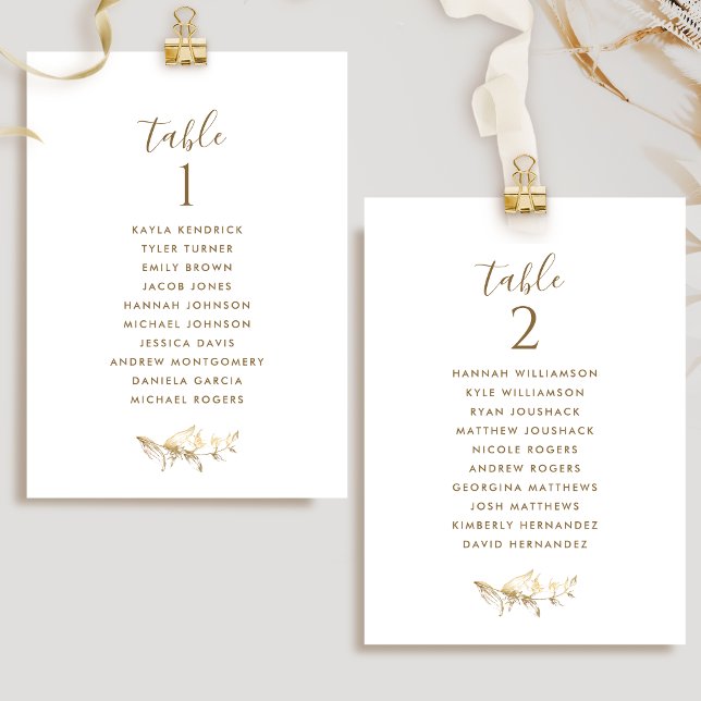 Elegant Gold Seating Plan Cards w/ Guest Names (Creator Uploaded)