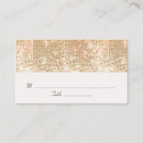 Elegant Gold Sequins  Wedding Occasion Place Card Business Card