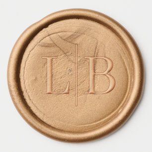Elegant Gold Serif Monogram Wax Seal Sticker