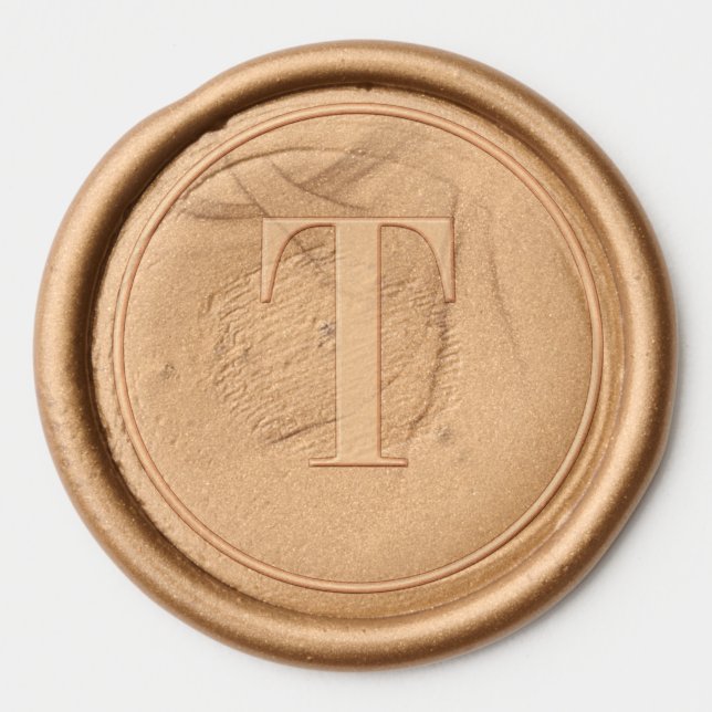 Elegant Gold Serif Wax Seal Wax Seal Sticker (Front)