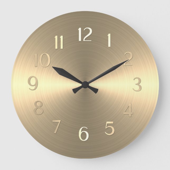Elegant Gold Sheen Large Clock (Front)