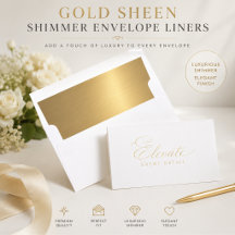 Elegant Gold Sheen Shimmer Envelope Liner