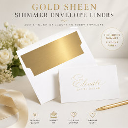 Elegant Gold Sheen Shimmer Envelope Liner