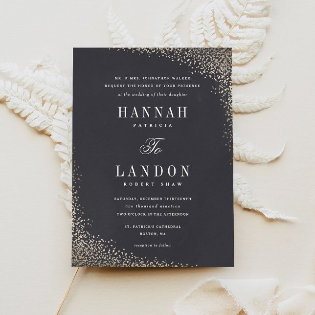 Elegant Gold Shimmer Wedding Invitation (Creator Uploaded)