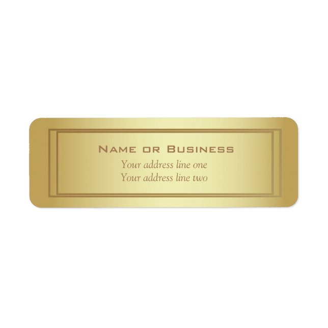 Elegant Gold Shine Label (Front)