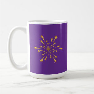 Elegant Gold Shooting Star Snowflake Fireworks Coffee Mug