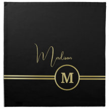 Elegant Gold Signature Monogram on Black