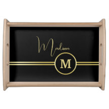 Elegant Gold Signature Monogram on Black
