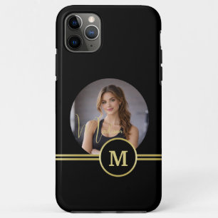 Elegant Gold Signature Monogram with Photo iPhone 11 Pro Max Case