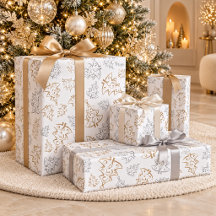 Elegant Gold Silver Christmas Tree