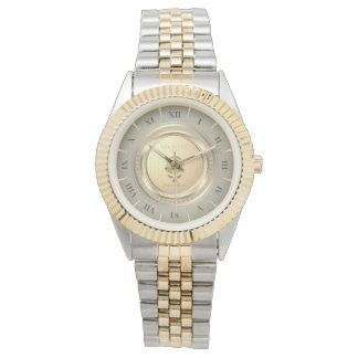 Elegant Gold & Silver Classic Roman Numeral Custom Watch