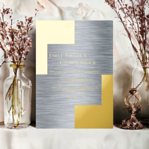 Elegant Gold Silver Classy Luxury Modern Wedding Foil Invitation