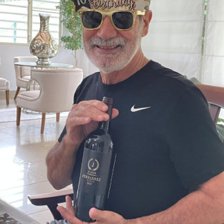 Elegant Gold & Silver Laurel Wreath Wine Label