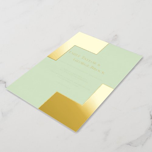 Elegant Gold Silver Luxury Formal Modern Wedding Foil Invitation