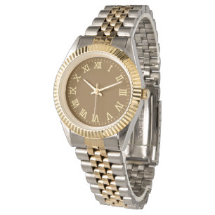 Elegant Gold & Silver Roman Numeral Watch